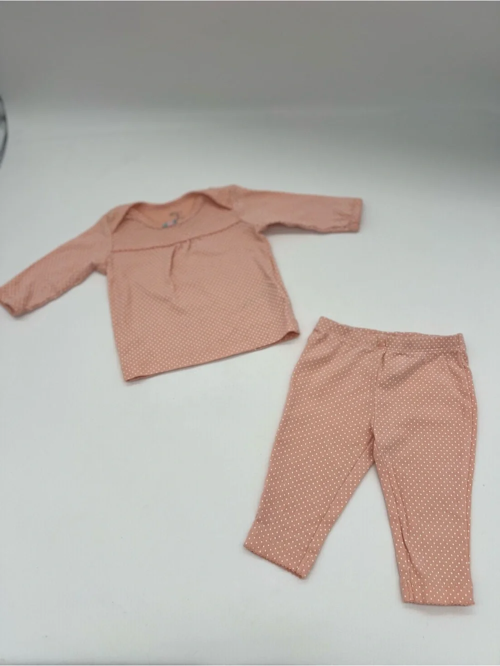 Carter’s Baby Girl Orange Polka Dot Pajama Set Cotton 3 Months